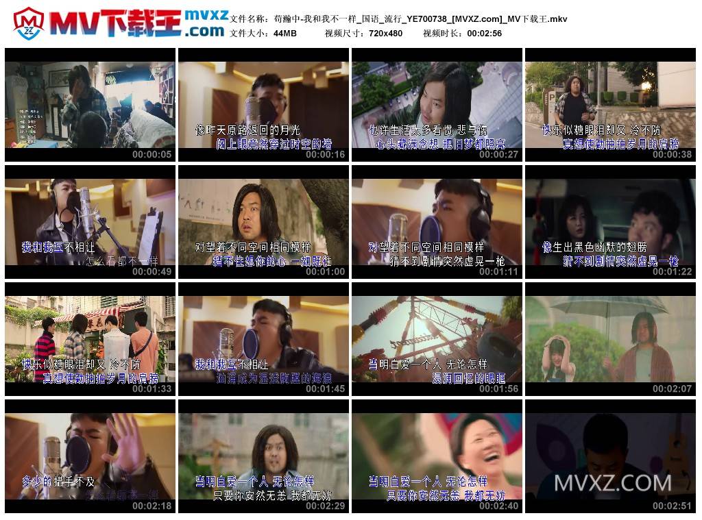 苟瀚中-我和我不一样_国语_流行_YE700738